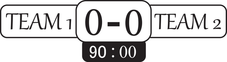 PrintSoccer match scoreboard graphic with team names, scores © MDMURAD
