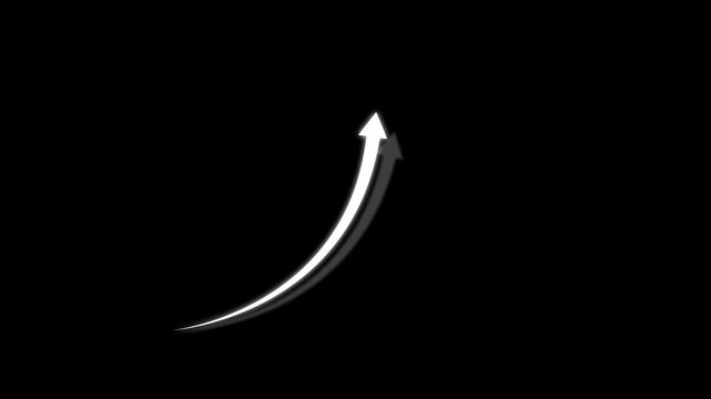Growing business arrow on black. Profit arow .Business concept, growing chart. Concept of sales symbol icon with arrow moving up. Economic Arrow