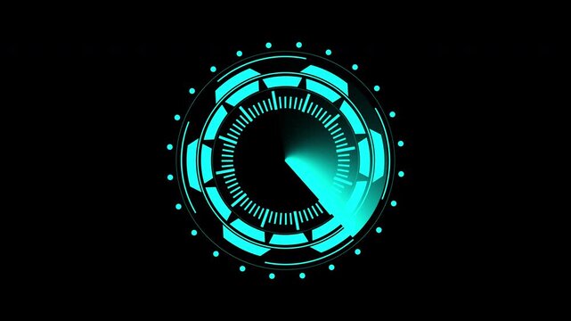 Sci Fi HUD progress digital radar interface with abstract geometric vectors for futuristic tech displays. Suitable for tech backgrounds, ui designs, and digital projects.