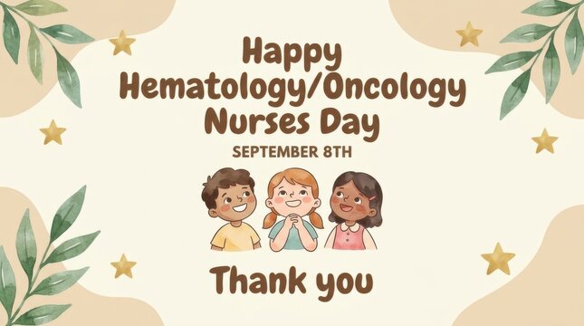 Hematology oncology nurses celebrating awareness day with gratitude. Pediatric cancer care team thanking supporters during September event.