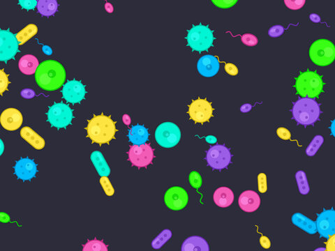 Microbe Cells Scattered Biology Background Pattern