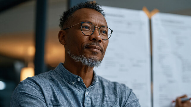 Database administrator reviewing a wall-sized printed schema diagram taped across an office partition, red marker in hand, the late-night silence of an empty operations center