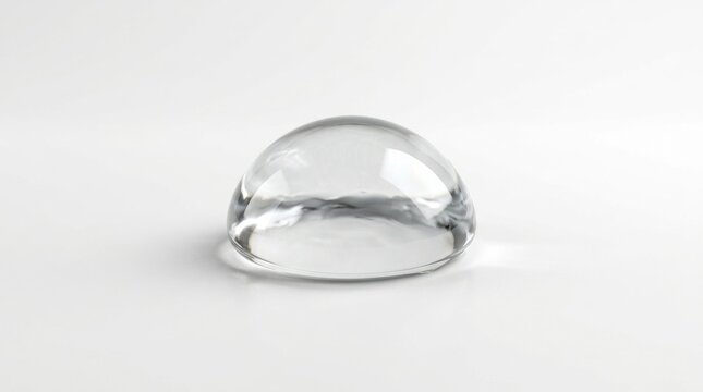 Minimalist silver wedding band on white background. Classic plain metal ring for bridal jewelry and engagement photography.