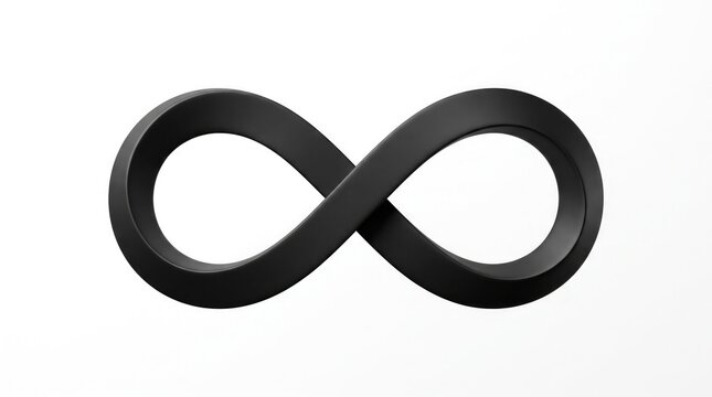 Infinity symbol isolated on white background. Minimalist endless loop icon for design and business concepts.