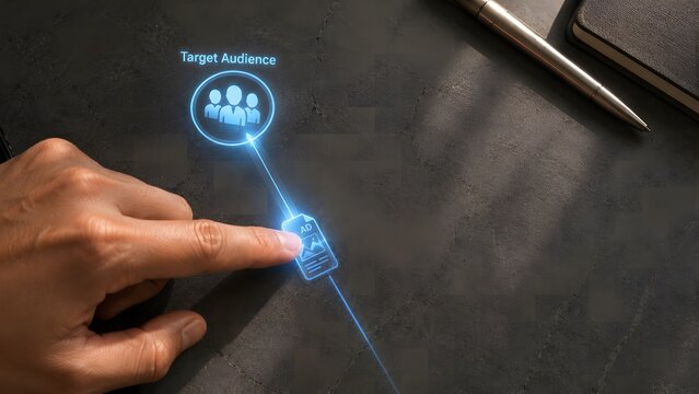 Targeted advertising concept reaching the right audience with digital marketing