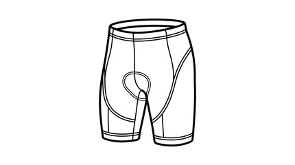 Obraz premium Professional Black and White Line Drawing of Men s Cycling Shorts with Built in Padding for Comfort