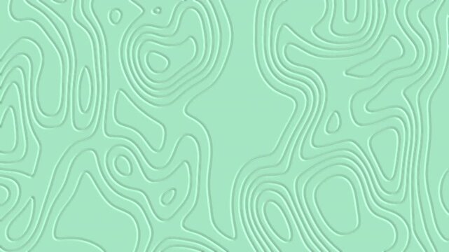 Abstract embossed mint green background featuring layered topographic contour lines and organic flowing shapes. Modern minimalist composition with raised textures, soft pastel tones, and elegant monoc