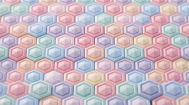 A angle close up view of a three dimensional geometric pattern made of small pastel colored ad social media download thambnail template event festive festival 2026 2027 2028