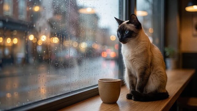 Siamese Cat Warm Drink Loop