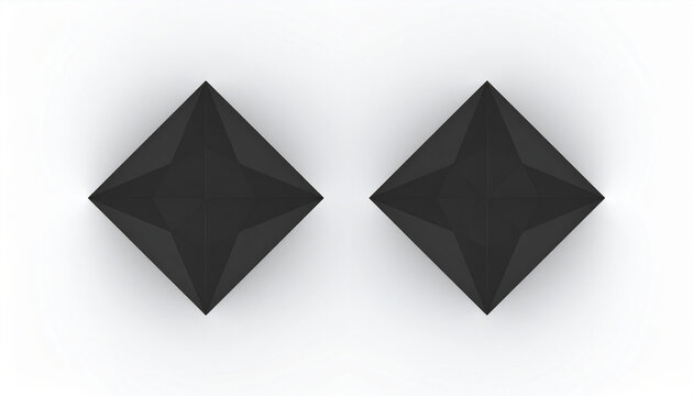 Two Black Geometric Diamond Shapes on White Background
