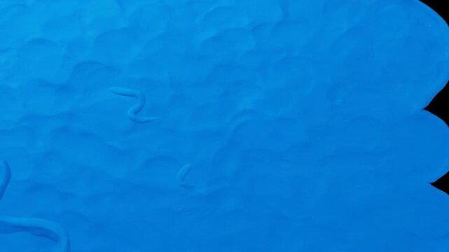 Side Clay Wipe Transition with Transparent Alpha and Organic Plasticine Animation