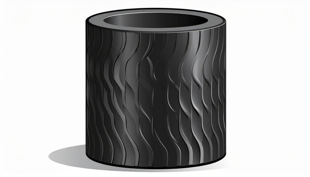 Black Tire Tread Pattern Cylinder for Automotive Design
