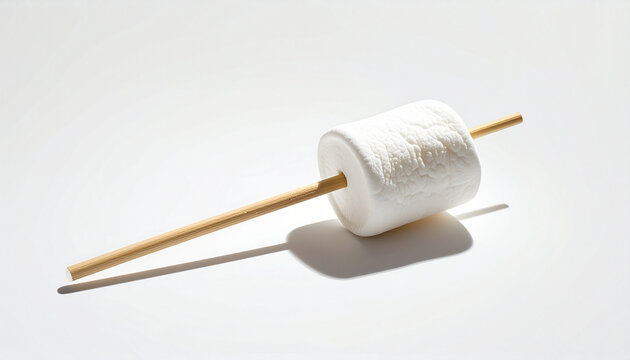 Creative Concept of Marshmallow on Skewer for Snack or Dessert