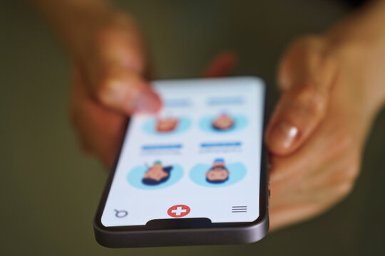 Mobile health app interface on a smartphone
