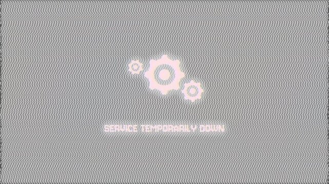 Data unavailable text on static background with white text service temporarily down message. Suitable for website maintenance notifications.