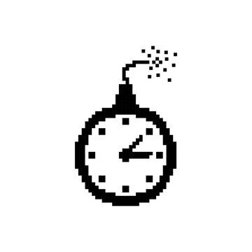 Time bomb clock pixel art