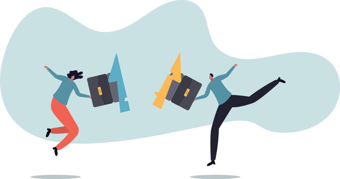 Merger and Acquisitions, partnership or work together, success puzzle, growth solution or cooperation, human life and situation.vector illustration.