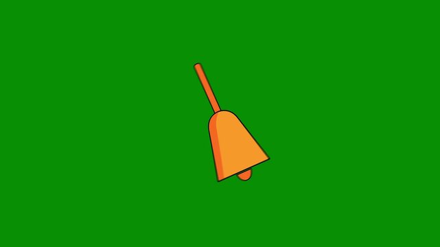 Animated handbells ringing against a green screen