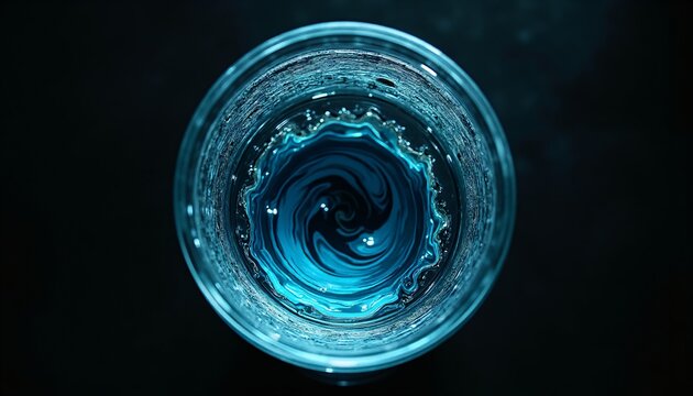 Liquid Ink Swirl in Clear Glass (Abstract Macro Texture)