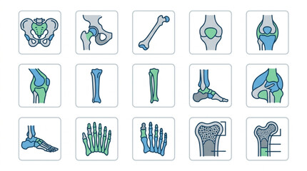 Collection of Human Skeletal Anatomy Illustrations. © Bah
