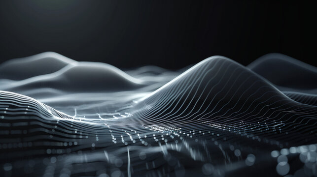 Executive Dark Mode Technology Background with Glowing Topographic Grid Lines