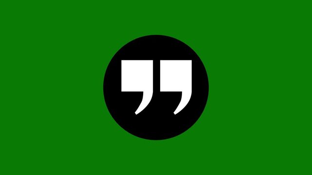 Quotation mark symbol inside a speech bubble design. Motion Graphic concept. animation