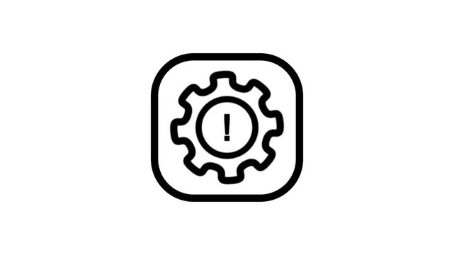 gear minimalist stroke animation icon on a white background