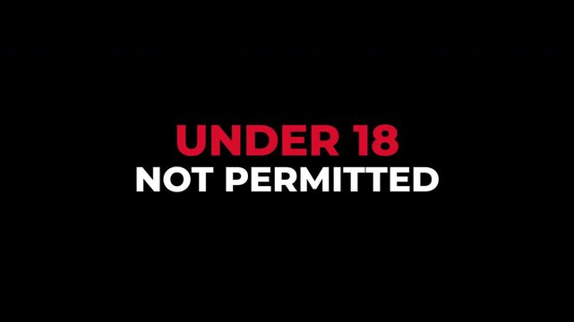 18+ Not allowed sign for age restrictions, legal requirements, and minimum adulthood age limit. Suitable for warning signs and regulatory compliance. Ideal for agerestricted establishments, lega
