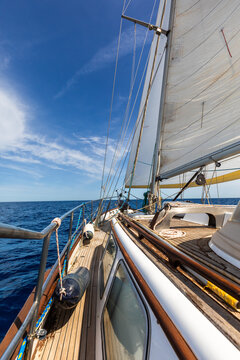 Sailing adventure on a yacht in the Mediterranean  Sea