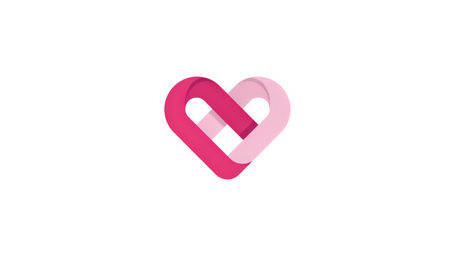 Interlocking heart shapes in shades of pink and red, representing love, unity, and connection, ad social media download thambnail template event festive festival 2026 2027 2028