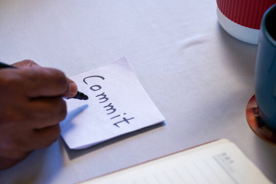 Commit Action Plan Yellow Note