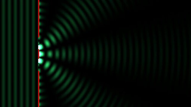 Double-Slit Interference: Wave Diffraction Physics Visualization