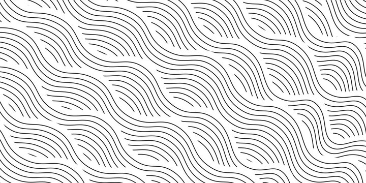 Artistically Ocean Waves pattern. Hand-drawn, Sea Waves. Doodle, vector, zentangle tribal design element. Pattern for coloring book.