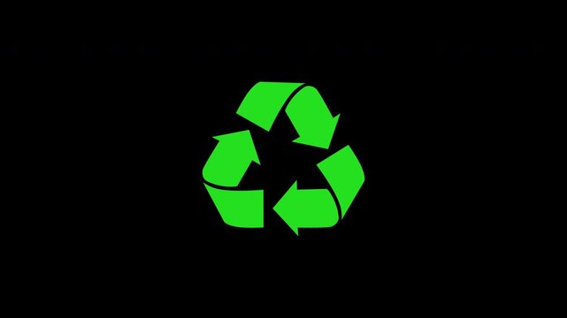 Recycle logo rotating represent universal waste recycling and sustainability. Suitable for ecofriendly designs and promoting environmental consciousness.