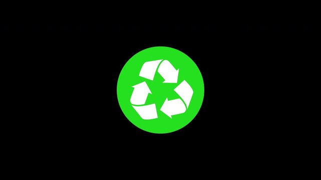 Recycle logo rotating symbol suitable for environmental awareness campaigns, sustainability websites, waste management infographics, and ecofriendly product packaging design.
