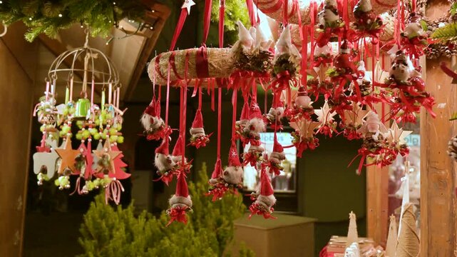 Panoramic View of Traditional Christmas Market Decorations