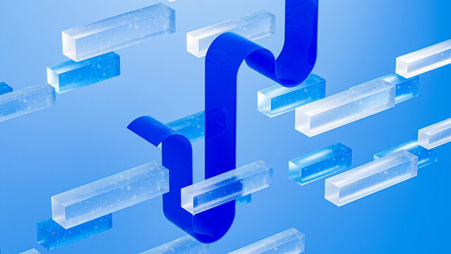 Abstract design representing blockchain technology in a digital space