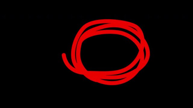 Red circular arrow line sketch for bold design elements, suitable for backgrounds, textures, graphic overlays, packaging, or artistic projects.