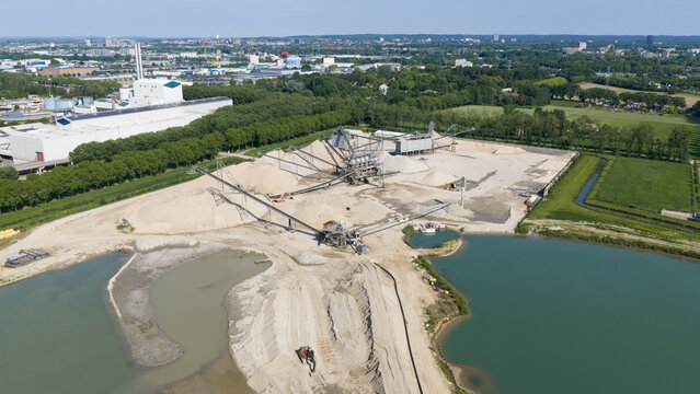 Sand extraction site at the Beuningse Plas in The Netherlands