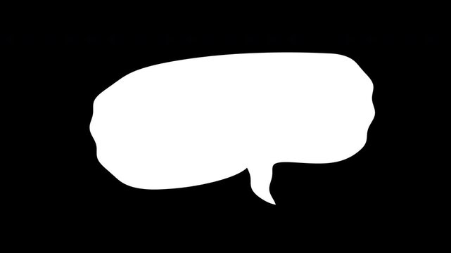 Thinking cartoon cloud. Suitable for presentations, social media, ads. Minimal design white speech bubble on dark background for modern and clean communication visuals.