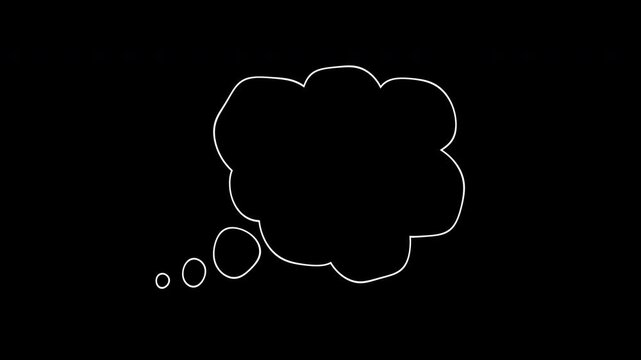 Thinking cartoon cloud. Suitable for presentations, social media, and graphic design projects. Versatile for adding text or quotes in a simple style.