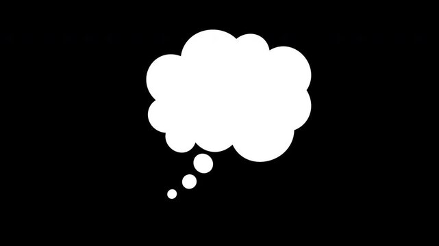 Thinking cartoon cloud shape bubble graphic art for backgrounds, social media posts, logos, stickers, greeting cards, or digital marketing designs.