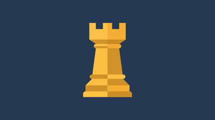 Golden Rook Chess Piece Realistic 3D Illustration © Bima