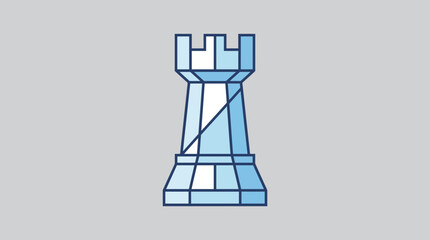 Glass Rook Chess Piece Transparent Realistic Illustration © Bima