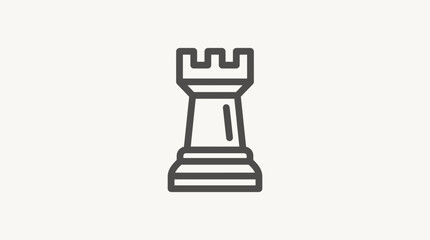 Minimalist Line Art Rook Chess Piece Icon Design © Bima