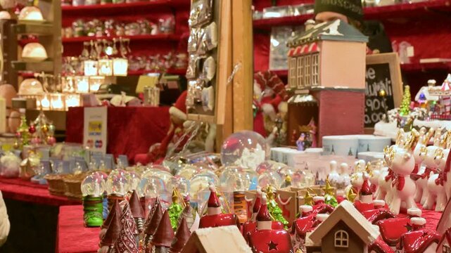 Christmas Market Stall with Handmade Holiday Decorations
