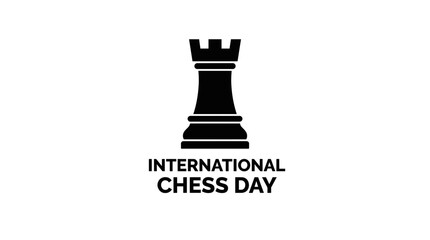 Silhouette Rook Chess Piece Vector Icon for International Chess Day © Bima