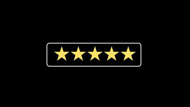 Rating stars border on black background used for scoring and ranking system icons. Suitable for ratings, reviews, or ranking graphics.