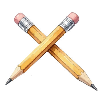 Watercolor and pencil vector illustration