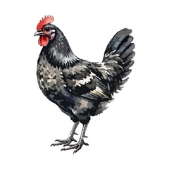 Rooster watercolor vector illustration © Menhikki